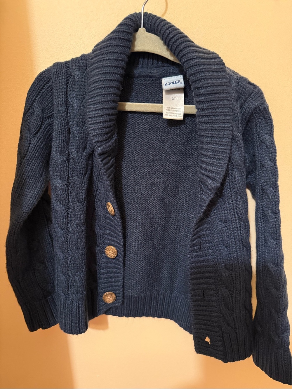 GAP Navy Shawl Collar Cable Knit Cardigan